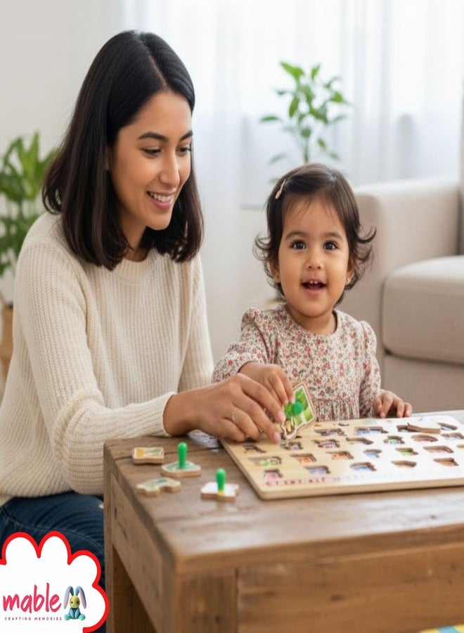 MABLE لعبة أحجية الحروف الأبجدية للأطفال من مابل | لوحة أحجية تعليمية من الورق المقوى | لعبة تعليمية مبكرة للأطفال الصغار من عمر سنتين فما فوق - Image 5